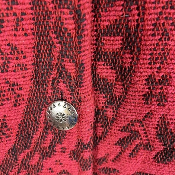 Vintage Red Tapestry Jacket sz M Paisley Blazer Whimsygoth Victorian Western - Picture 3 of 12